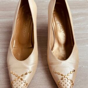 Elegant Tan Leather Women's Heels